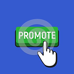 Hand Mouse Cursor Clicks the Promote Button.
