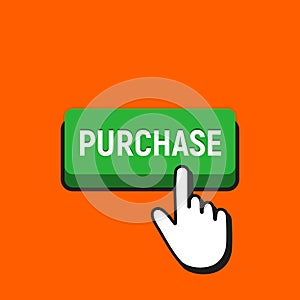 Hand Mouse Cursor Clicks the Purchase Button.