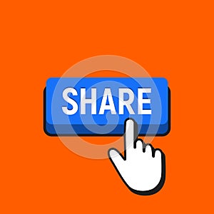 Hand Mouse Cursor Clicks the Share Button.
