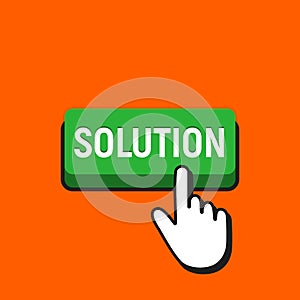 Hand Mouse Cursor Clicks the Solution Button.