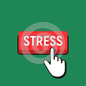 Hand Mouse Cursor Clicks the Stress Button.