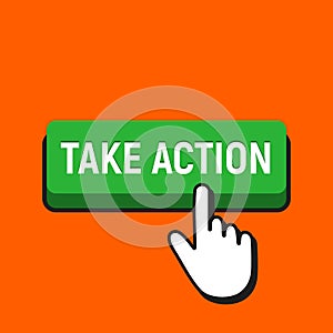 Hand Mouse Cursor Clicks the Take Action Button.
