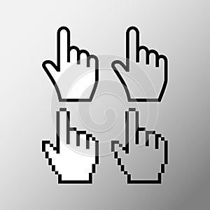 Hand mouse cursor icon. Pointer hand cursor icons photo