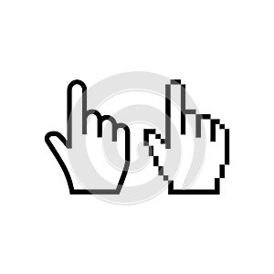 Hand mouse cursor icon. Pointer hand cursor icons.