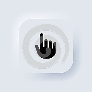Hand mouse cursor icon set. Computer pointer sign. Neumorphic UI UX white user interface web button. Neumorphism. Vector EPS 10