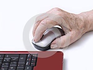 Hand on a mouse photo
