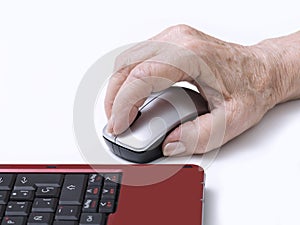 Hand on a mouse