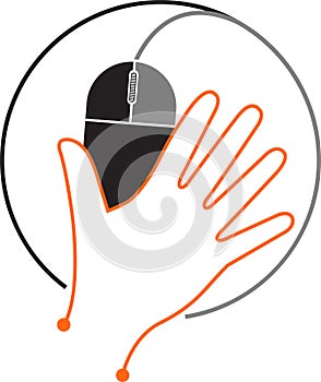 Hand mouse logo