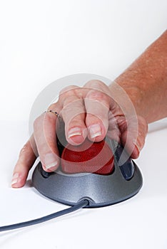 Hand on Mouse Trackball