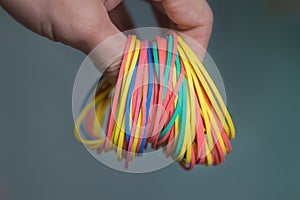 In hand multi-colored gum