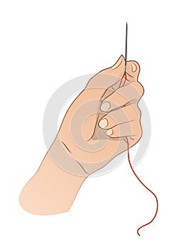 Hand With Needle And Thread