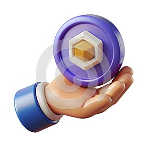 Hand with NFT 3D Icon Perfectly photo