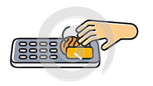 Hand on Numeric Keypad, Data Entry Input, vector design Generative AI