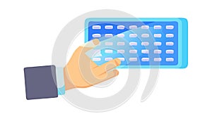 Hand with Numeric Keypad Device, Secure Data Input, vector design Generative AI