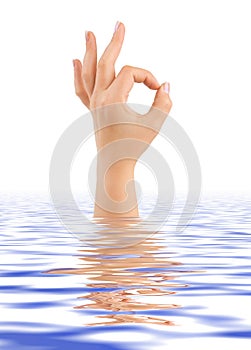 Hand ok in water