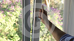 Hand open plastic pvc window