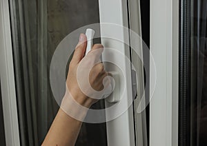 Hand open window