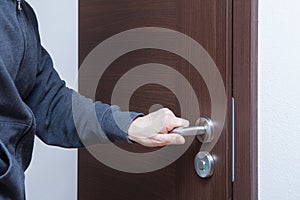 Hand opening door
