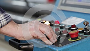 Hand operate industrial machine control panel