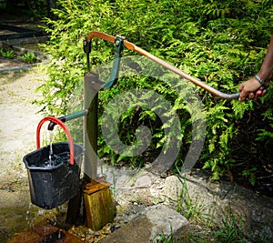 Hand operated water pump