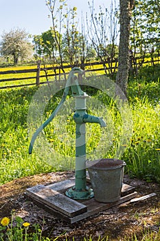 Hand operated water pump