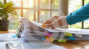 The organized office documents.AI generated image