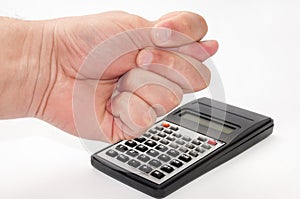 Hand over scientific calculator