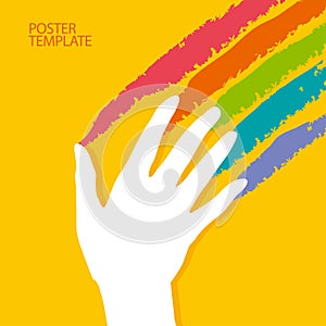 Hand and paind abstract