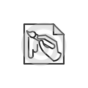 Hand paint brush line icon