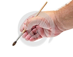 Hand paint brush set tool art on white background