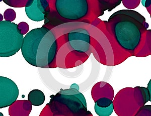 Hand paint texture. Abstract circles shapes background. Alcohol abstract painting. Modern contemporary art