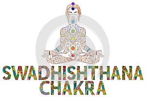 Swadhishthama Chakra. Vector zentangle object for decoration photo