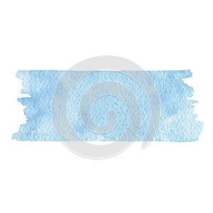 Hand painted blue watercolor texture isolated on the white background. Usable for greeting cards photo