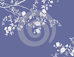 Hand-painted branches and flowers Hand-painted branches and flowers