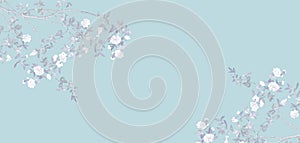 Hand-painted branches and flowers Hand-painted branches and flowers