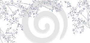 Hand-painted branches and flowers Hand-painted branches and flowers