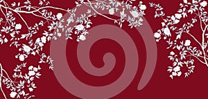 Hand-painted branches and flowers Hand-painted branches and flowers