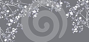 Hand-painted branches and flowers Hand-painted branches and flowers