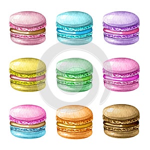 Hand painted colorful macarons