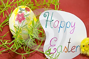 Hand painted decoupage Easter egg