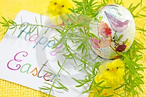 Hand painted decoupage Easter egg