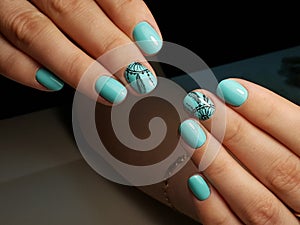 Hand painted dream catch nail design