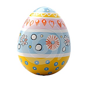 Hand Painted Easter Egg Decoration On White