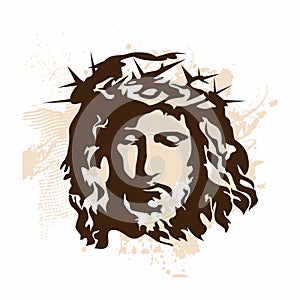 Hand-painted face of Jesus Christ