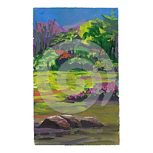 Gouache landscape