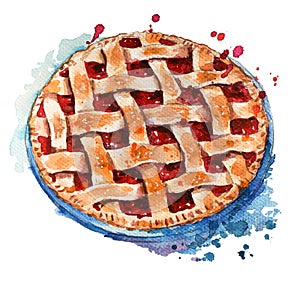 Hand painted home made berry pie