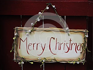 Hand Painted Merry Christmas Sign