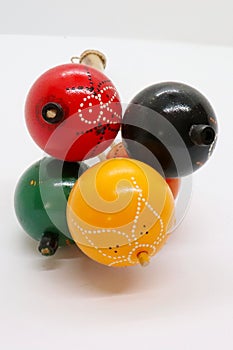 hand-painted multicolored ball-shaped instrument
