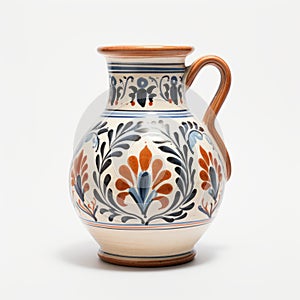 Hand Painted Ohio Pottery Pitcher In The Style Of Diego Velazquez