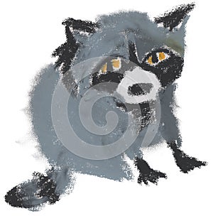 The hand painted oil paste raccoon photo